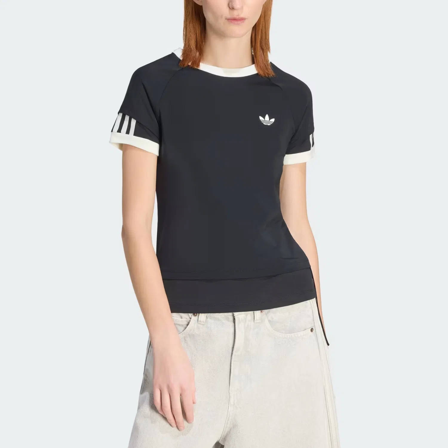 Футболка three stripe logo Adidas Originals, Black/Black — фото 4