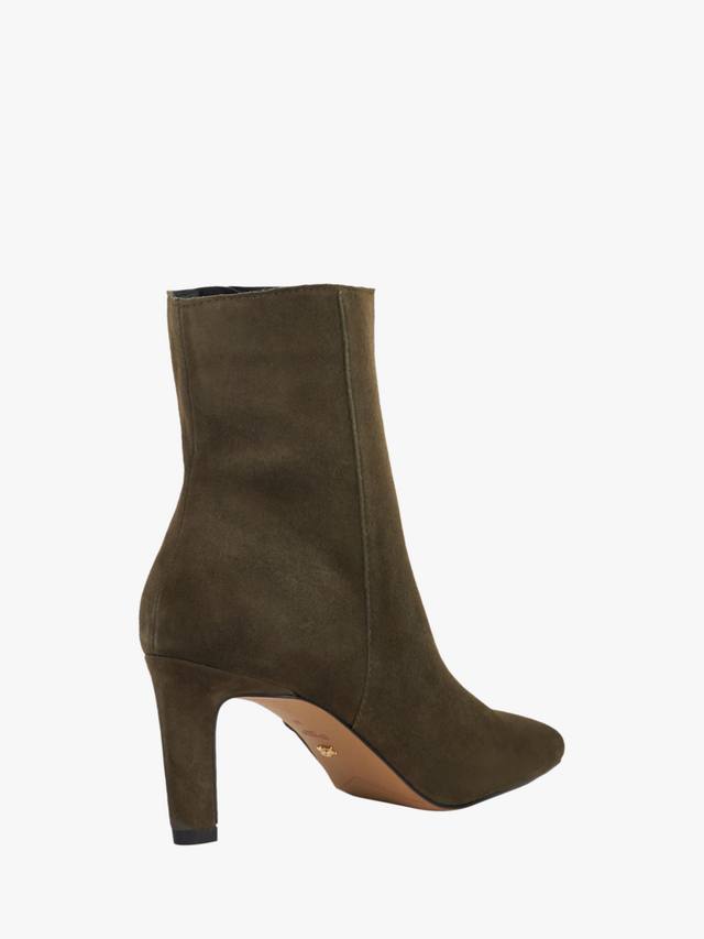 Ovation Suede высокие каблуки ботинки до щиколотки Dune London, Khaki — фото 4