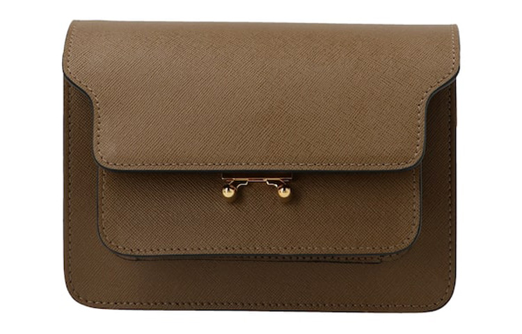 

MARNI Коричневая женская сумка через плечо из телячьей кожи