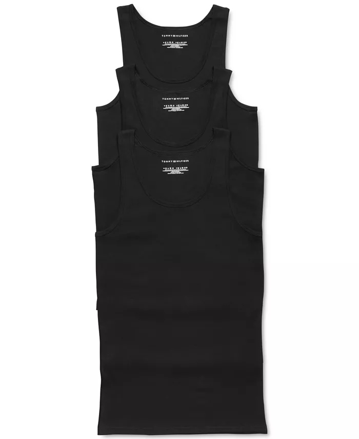 

Мужские классические майки из хлопка, 3 шт Tommy Hilfiger, черный