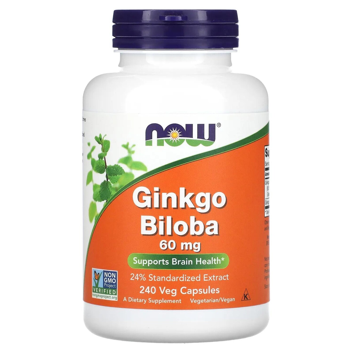 

Now Foods Ginkgo Biloba 60 mg 240 Veg Capsules