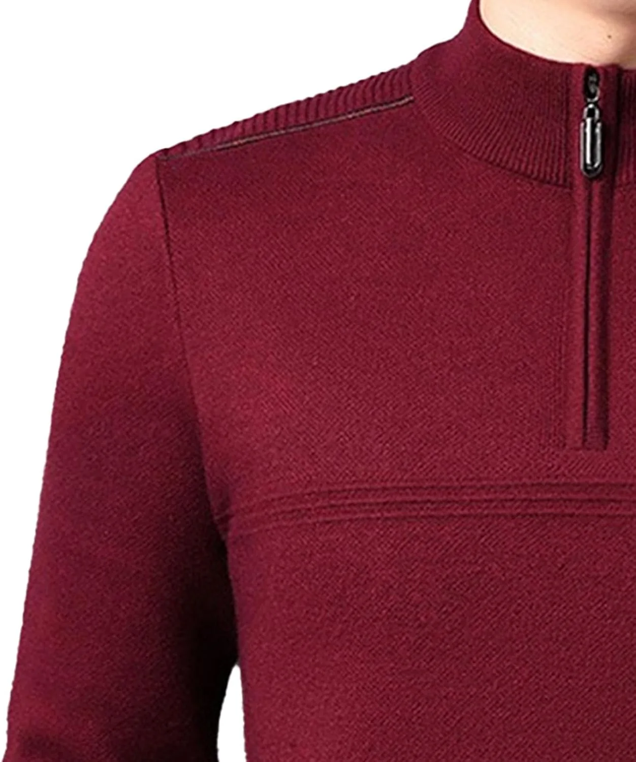 Мужской свитер с четвертью молнии Slim Fit — фото 4