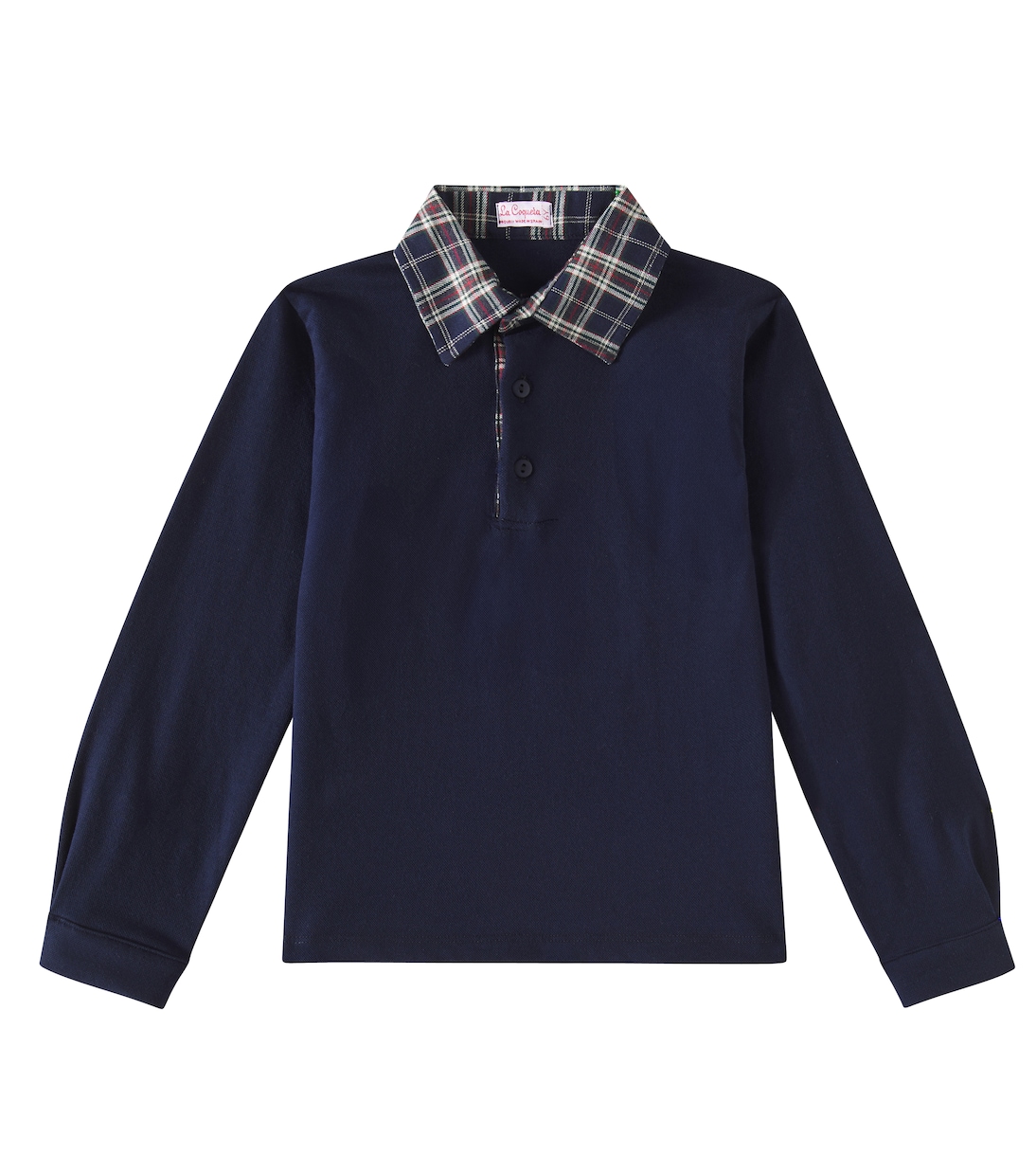 

Рубашка-поло из хлопкового джерси Tijo La Coqueta, Navy Check