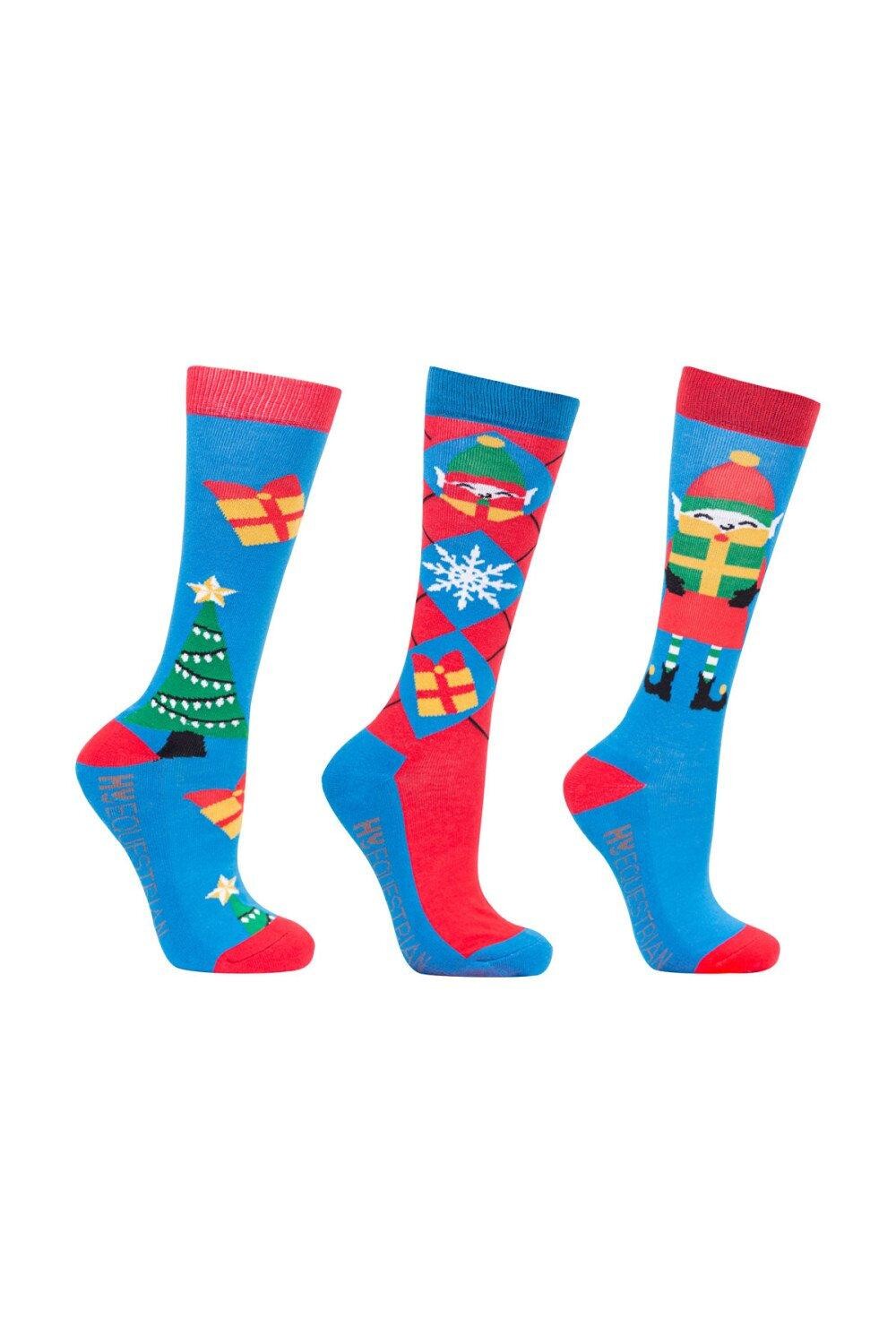 

Бамбуковые рождественские носки Jolly Elves (3 шт.) Hy, синий