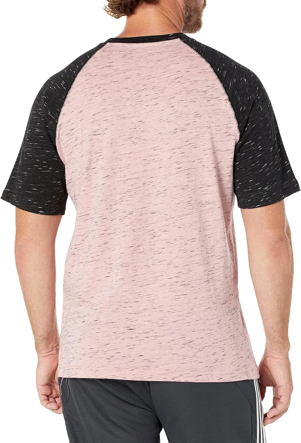 Футболка мужская adidas Wonder Mauve Melange/Black Melange, свободный крой — фото 2