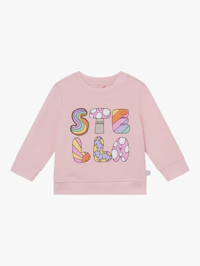 

Детская хлопчатобумажная флисовая толстовка с надписью woodland Stella McCartney Kids, розовый