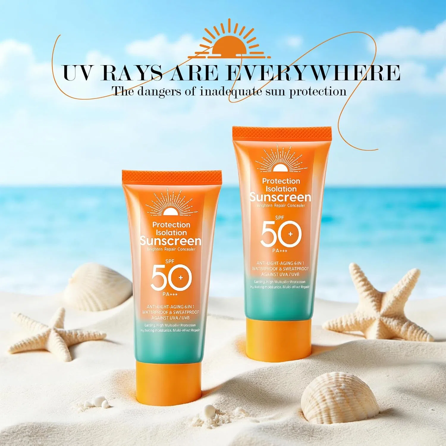 Солнцезащитное молочко SPF 50+ (2 шт.) Aonat, 2 Pack — фото 2