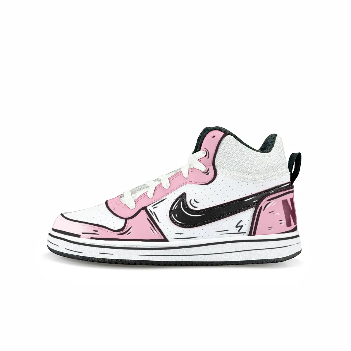 

Nike Comic[Pink Memories] нескользящие кроссовки для скейтбординга Mid top White Kids'