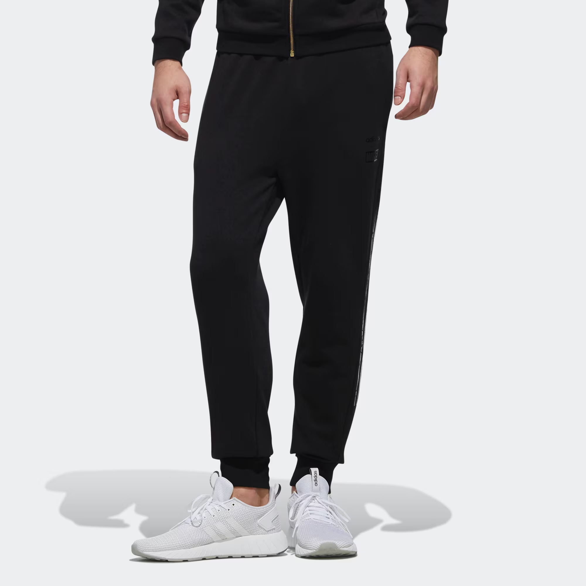 Adidas Neo Трикотажные спортивные брюки мужские черные — фото 4