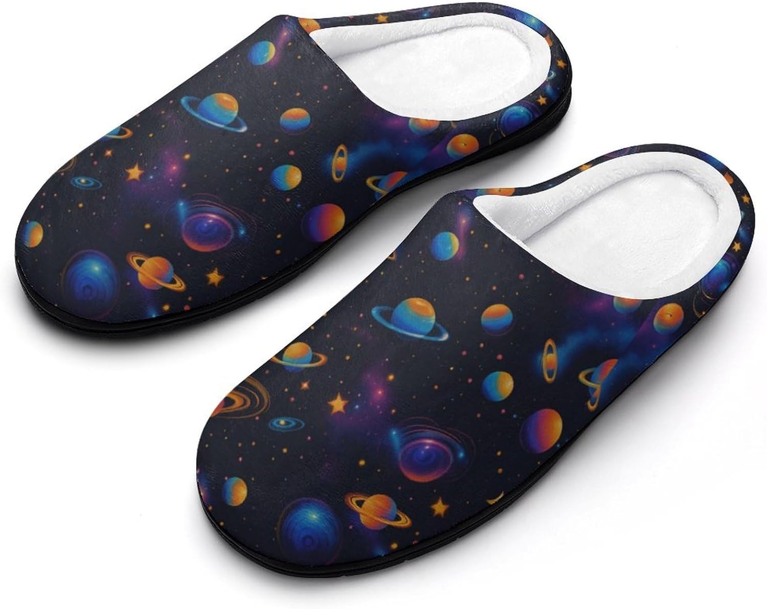 

Мужские хлопковые тапочки Neon Galaxy Planets для дома и улицы, теплые, удобные, мягкие и с противоскользящей подошвой Daihanle