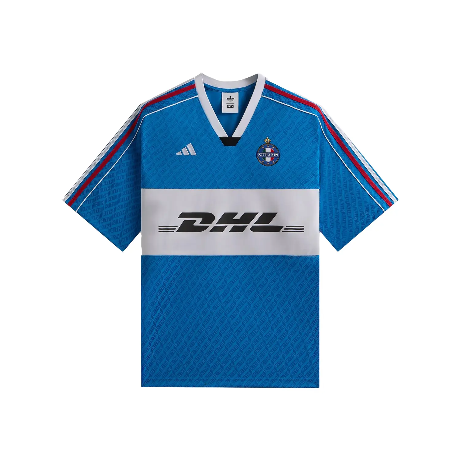 

Футболка Kith X Adidas Football Dhl Express Jersey Adidas Originals, синий
