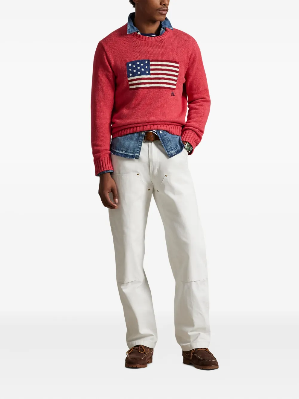 Свитер с логотипом Polo Ralph Lauren, красный — фото 2