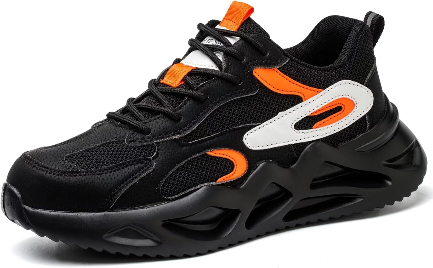 

Стальные ботинки для женщин и мужчин, широкий размер, неубиваемые кроссовки, защитная обувь, легкие, противоскользящие, проколоустойчивая обувь с композитным носком Ruivina, черный