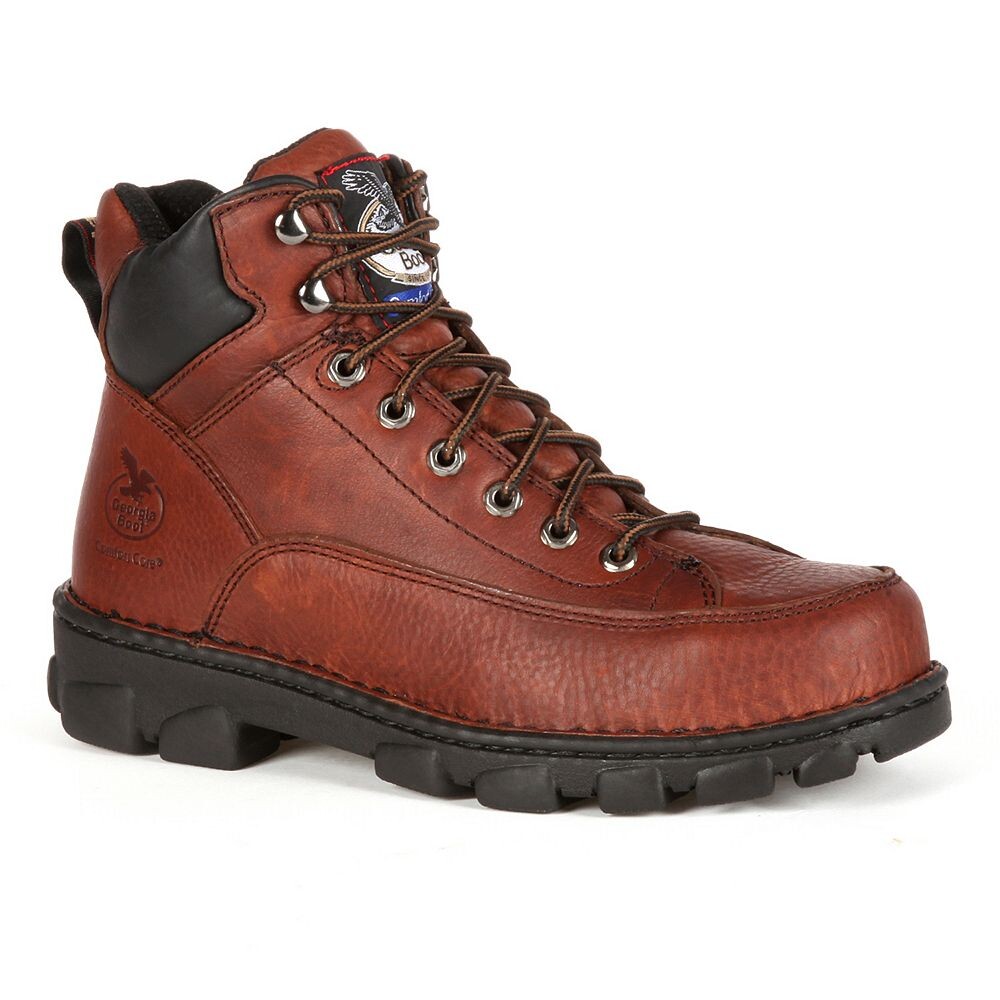 

Georgia Boots Мужские рабочие ботинки Eagle Light Wide Load 6 со стальным носком, цвет Soggy Dark Brown