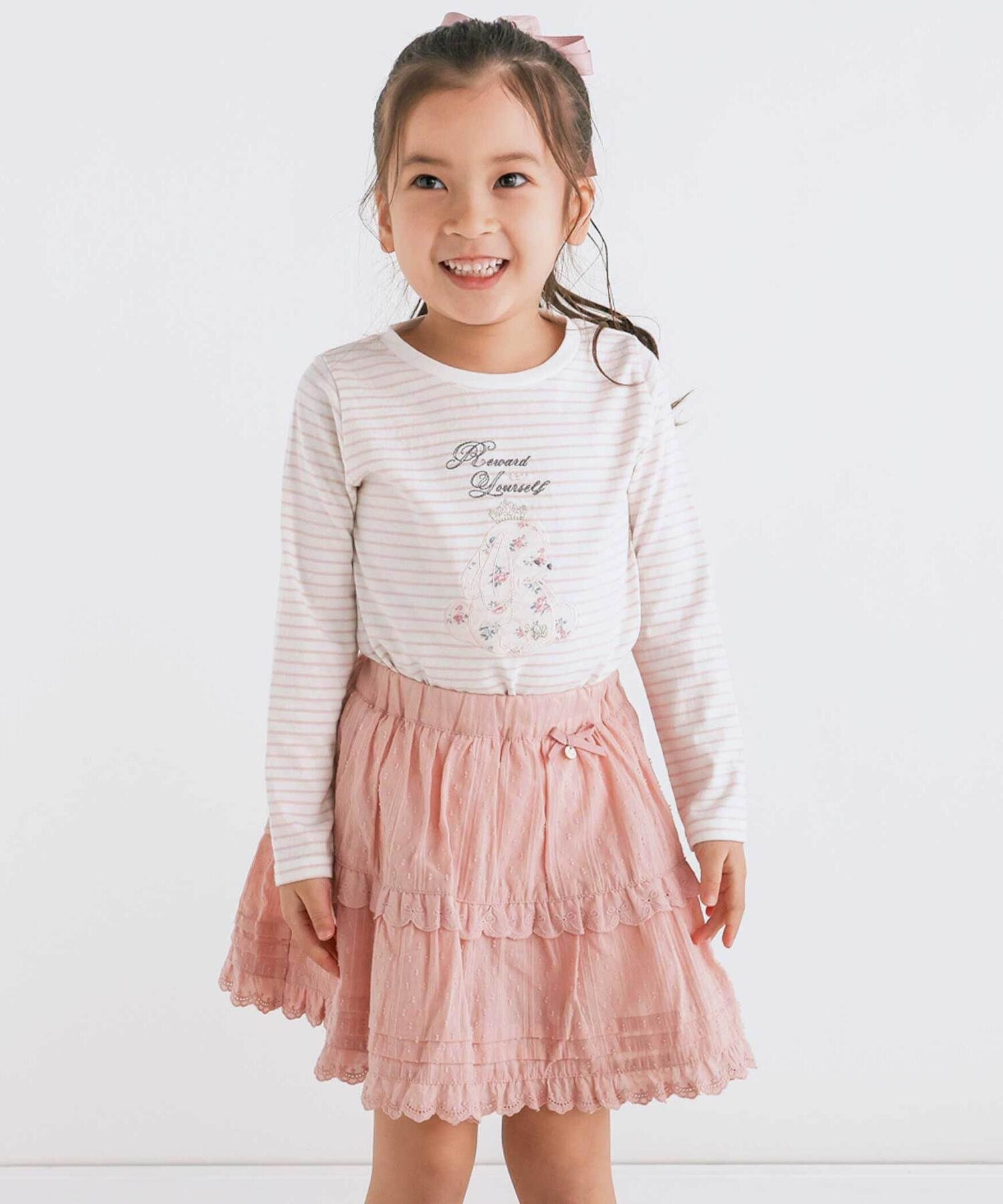 Подходящая юбка в клетку «клубника» с кружевом (90-130 см) SLAP SLIP, Pink — фото 3