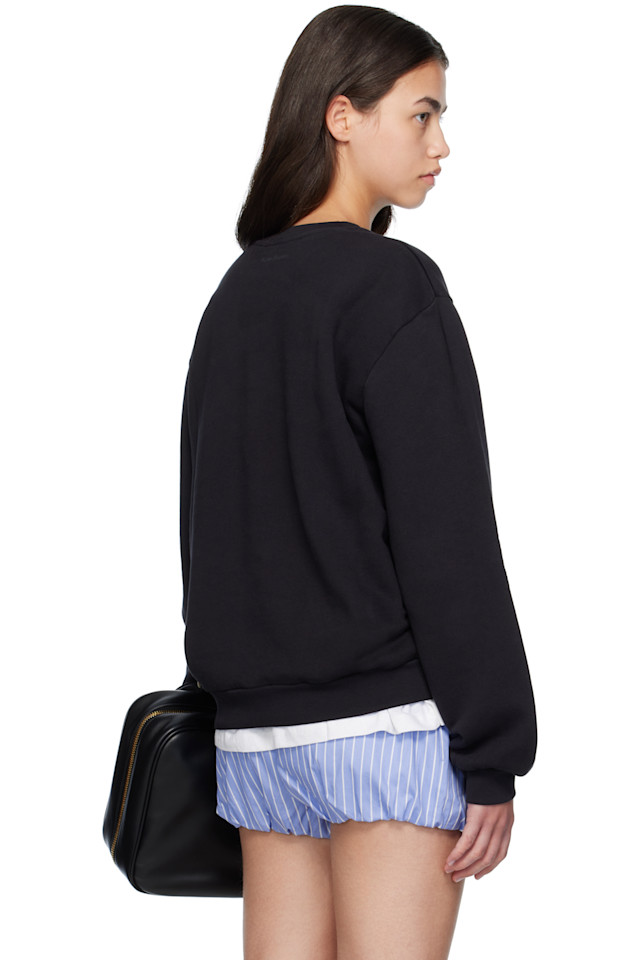 Флисовая толстовка с круглым вырезом Acne Studios, черный — фото 3