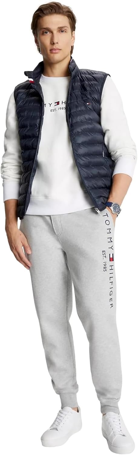 Мужские спортивные брюки с логотипом и карманами TOMMY HILFIGER, размер M, цвет P Navy, Smoke Grey Heather — фото 2