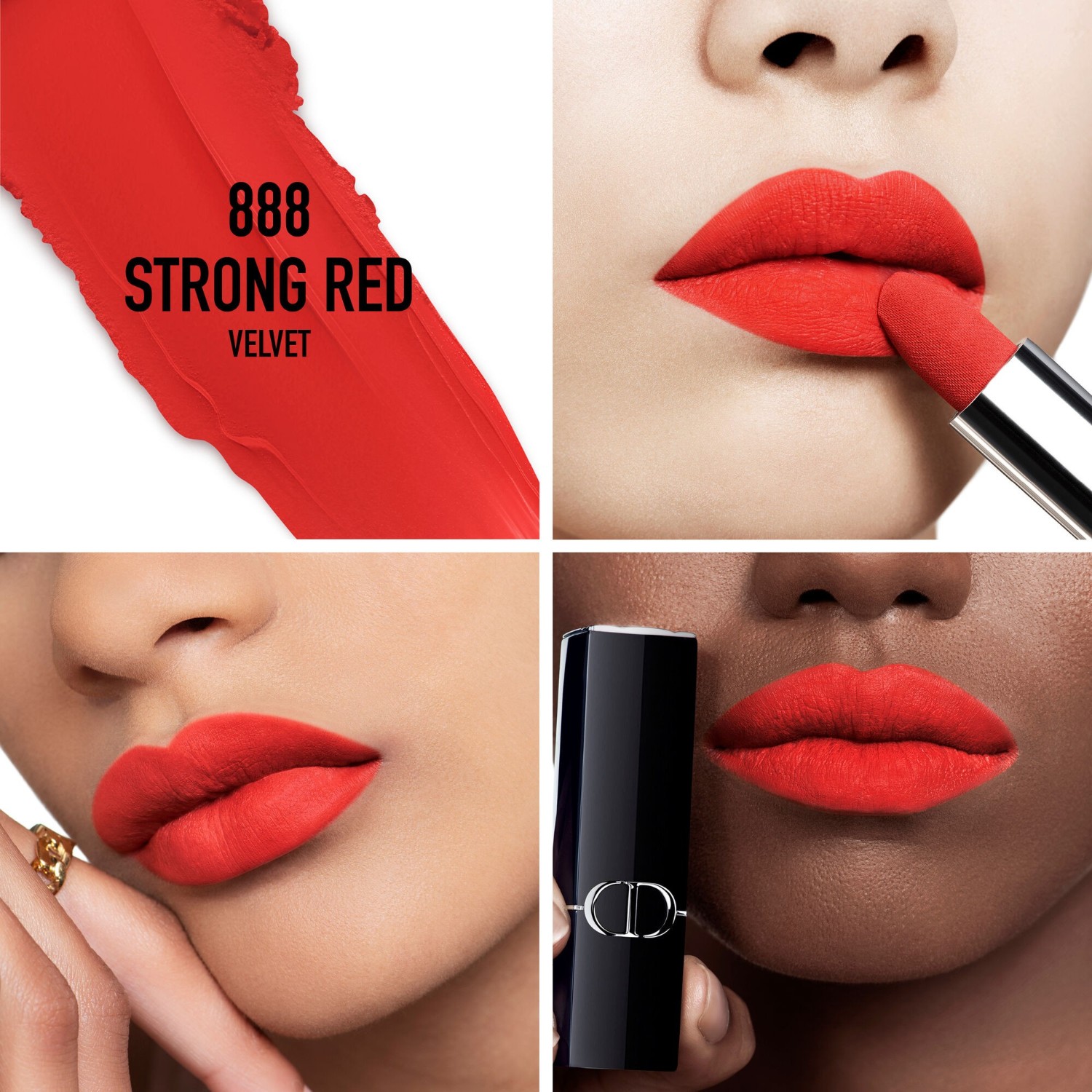 Помада для губ rouge dior velvet Dior, 888 - strong red, вес 3.5 гр. — фото 3