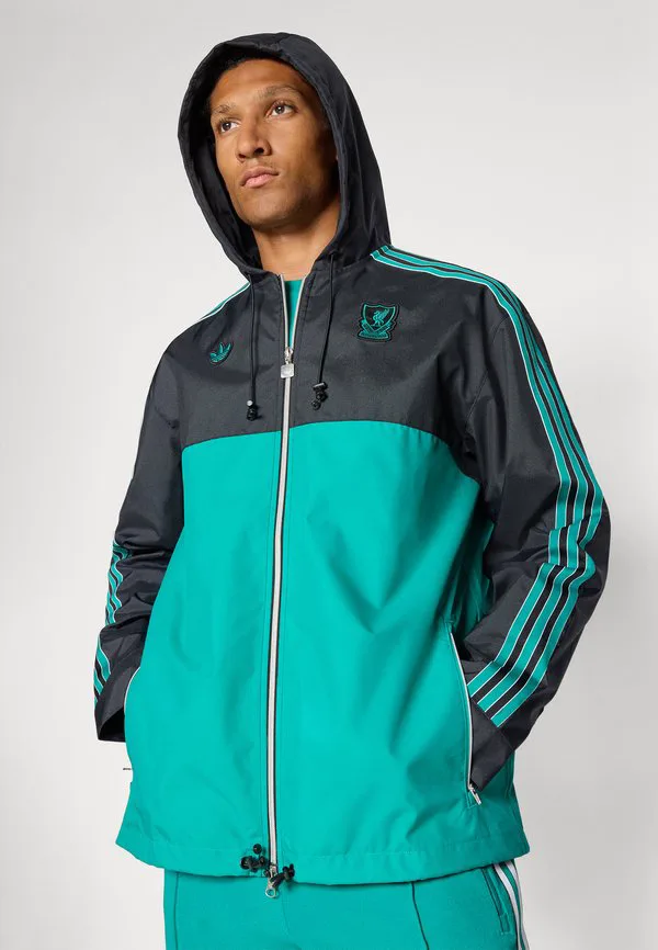 Парка с изображением легендарного футбольного клуба «ливерпуль» Adidas Originals, Black/Sea Green — фото 4