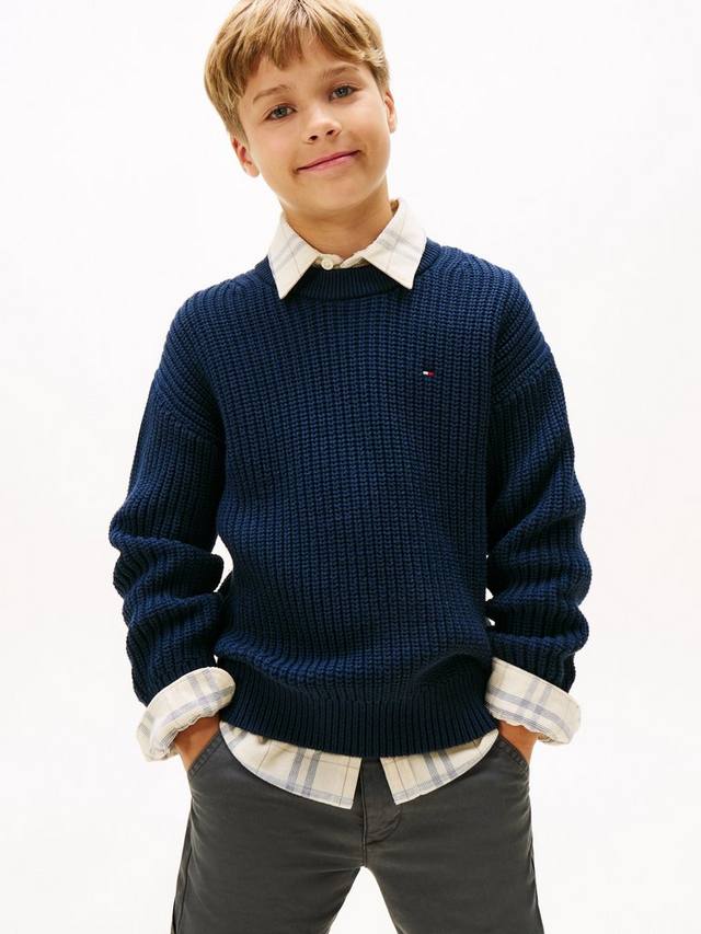 

Детский джемпер из хлопковой смеси Tommy Hilfiger, Dark Night Navy