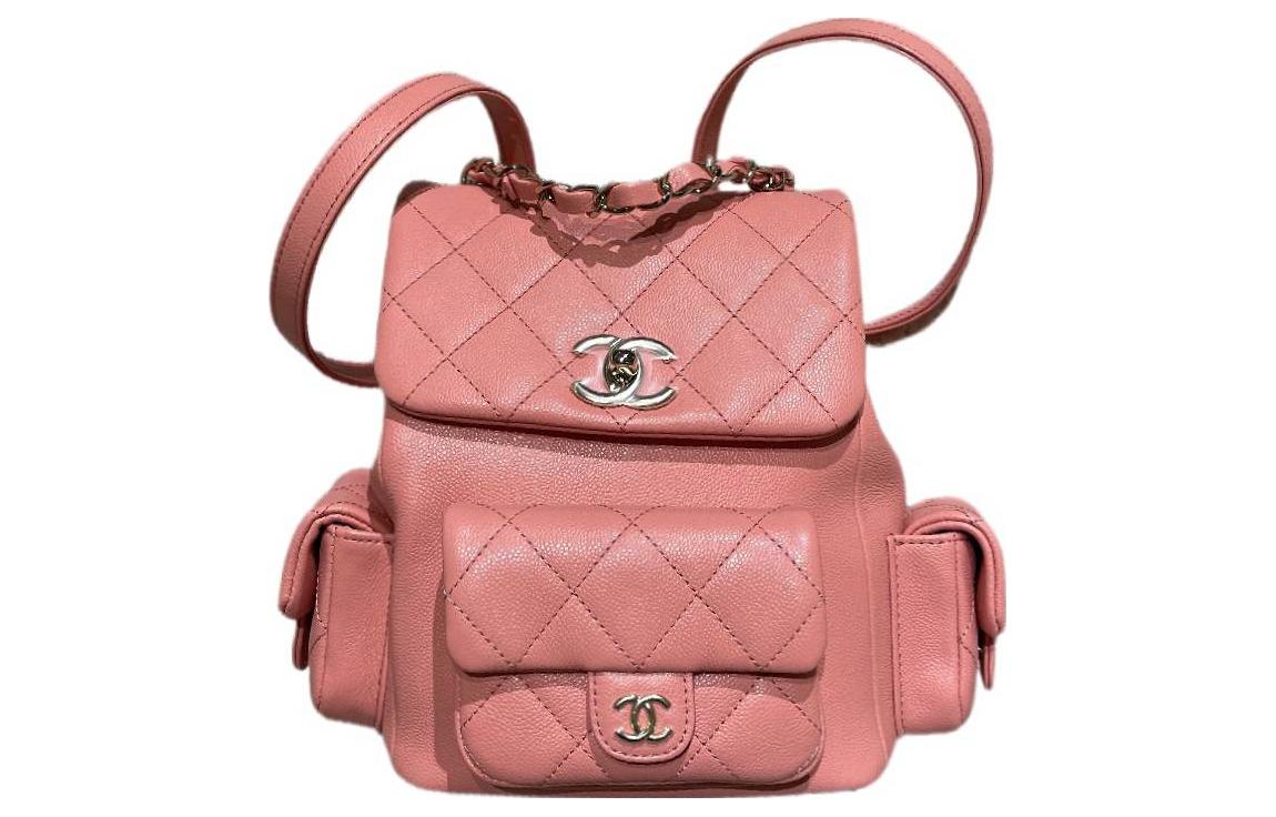 

CHANEL Сумка рюкзак из кожи крупного рогатого скота Duma Grain большой размер женский кораллово-розовый