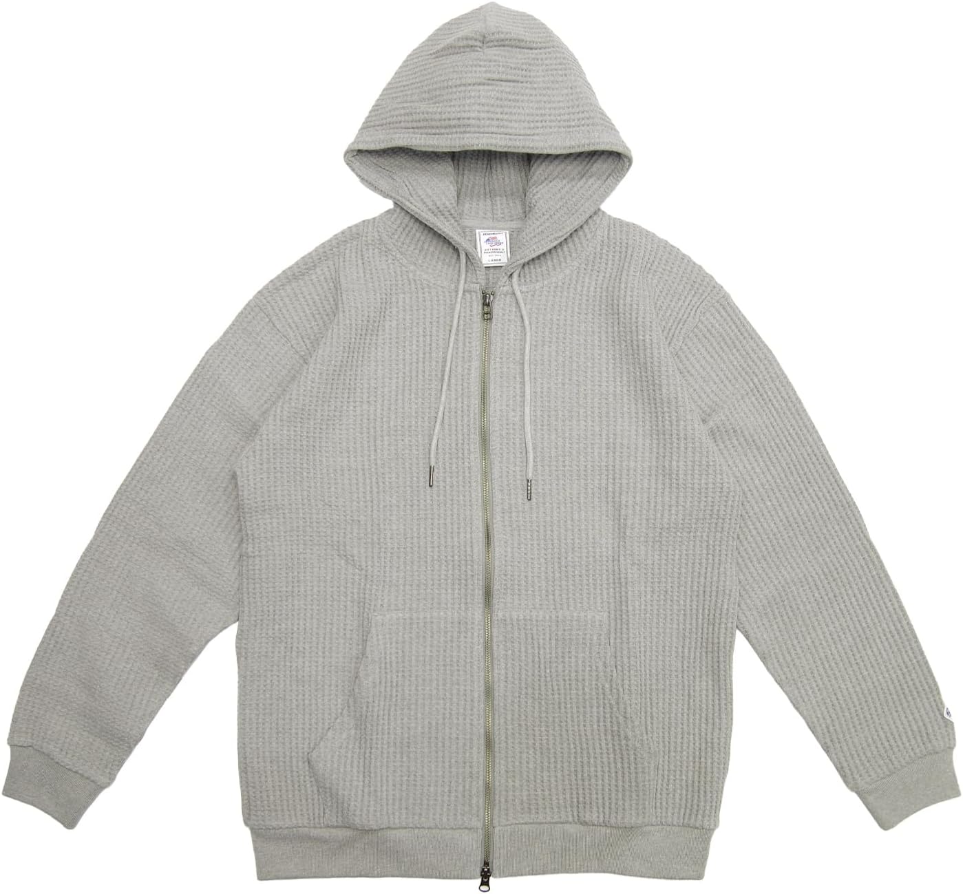 

Унисекс взрослая толстовка с капюшоном на молнии и вафельной текстурой JEMORGAN, светло-серый