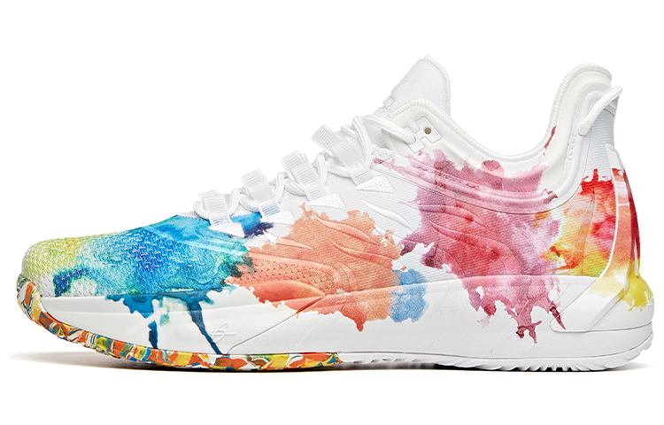 

ANTA Мужские баскетбольные кроссовки GH1 низкие бело-красно-желто-зелено-синие