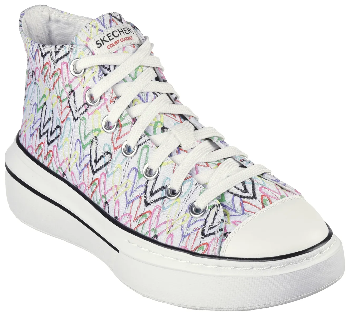 

Кроссовки Skechers "CORDOVA CLASSIC-LOVE LETTERS", с милым сердечком, повседневная обувь, полуботинки, туфли на шнуровке, цвет Weiß-Kombiniert