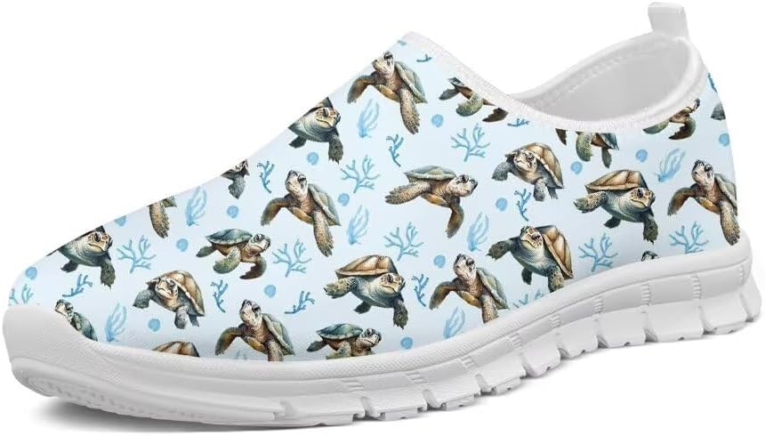 

Женские лоферы Forchrinse Fire Running Horse без шнурков, мужские легкие прогулочные кроссовки, мягкие и удобные модные кроссовки для бега, тенниса, работы и путешествий, Sea Turtle