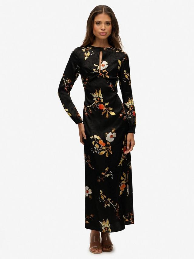 

Флоральный джемперовый макси с длинными рукавами Superdry, Black/Multi
