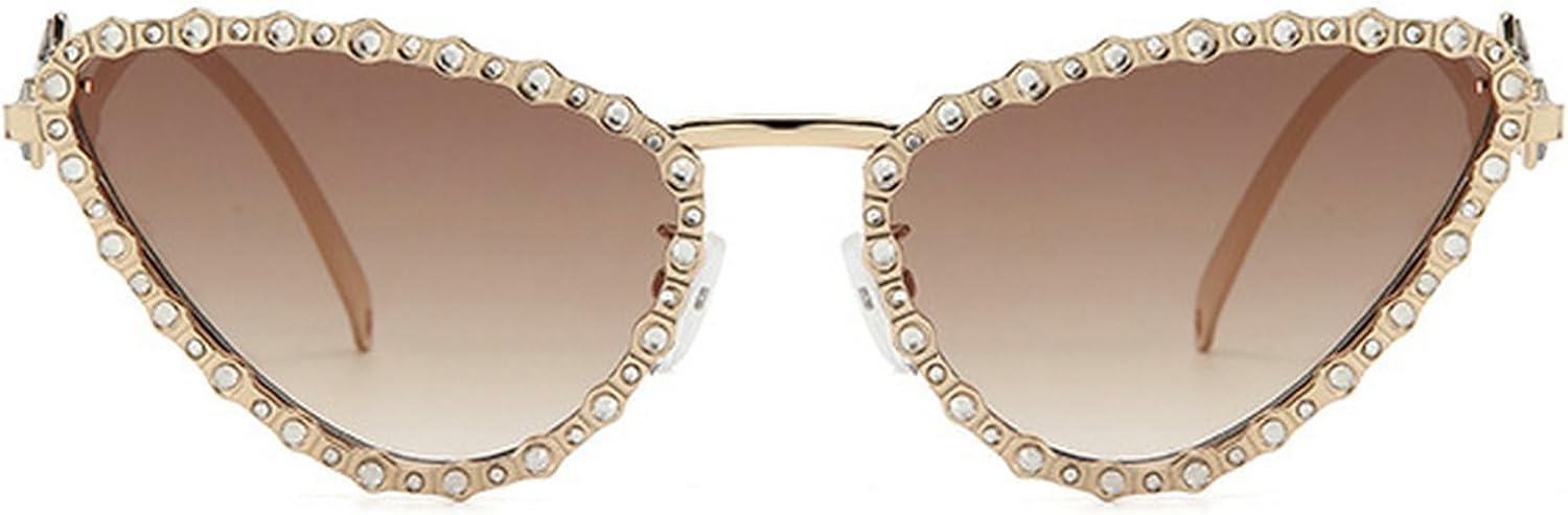 

Солнцезащитные очки «кошачий глаз» с бриллиантами, модный тренд для женщин, сексуальные солнцезащитные очки для вечеринок, металлическая оправа, женские солнцезащитные очки со стразами mincl, Gradient Brown