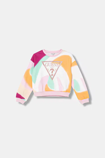 Худи детское с узором Guess, розовый
