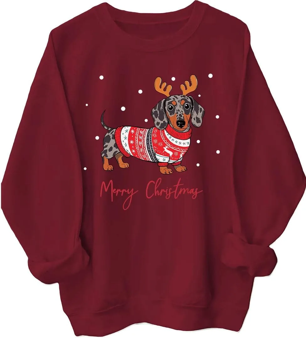 

Свитшот Dapple Dachshund с новогодним принтом Batclock