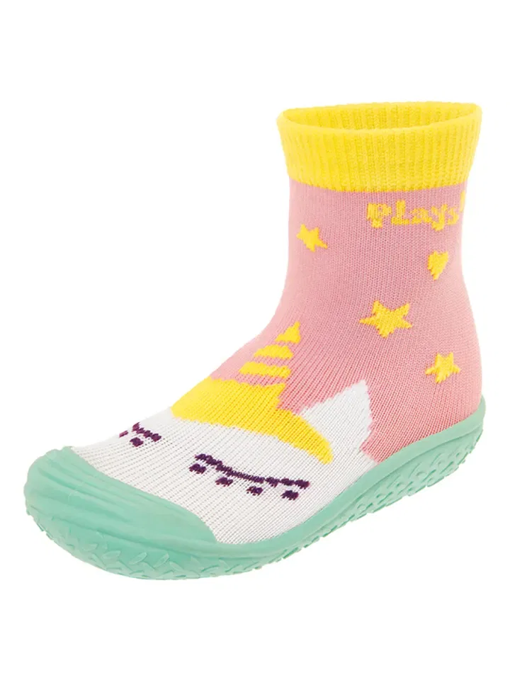 Тапочки для купания с узором Playshoes, розовый/разноцветный