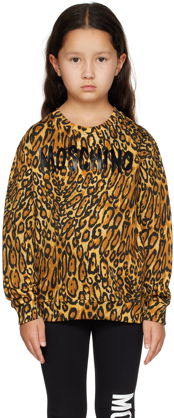 

Moschino Kids Коричневый свитшот с леопардовым принтом