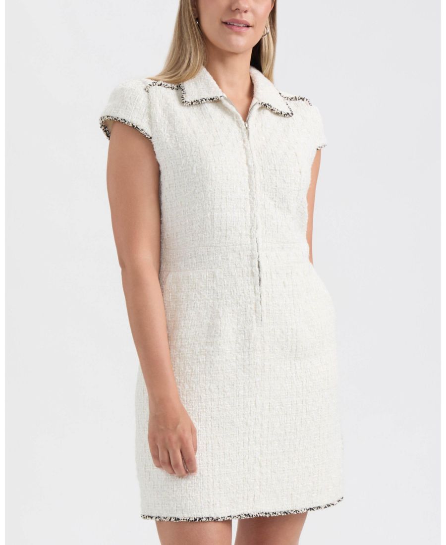 

Женское твидовое платье с короткими рукавами Ellen Tracy, Marshmallow