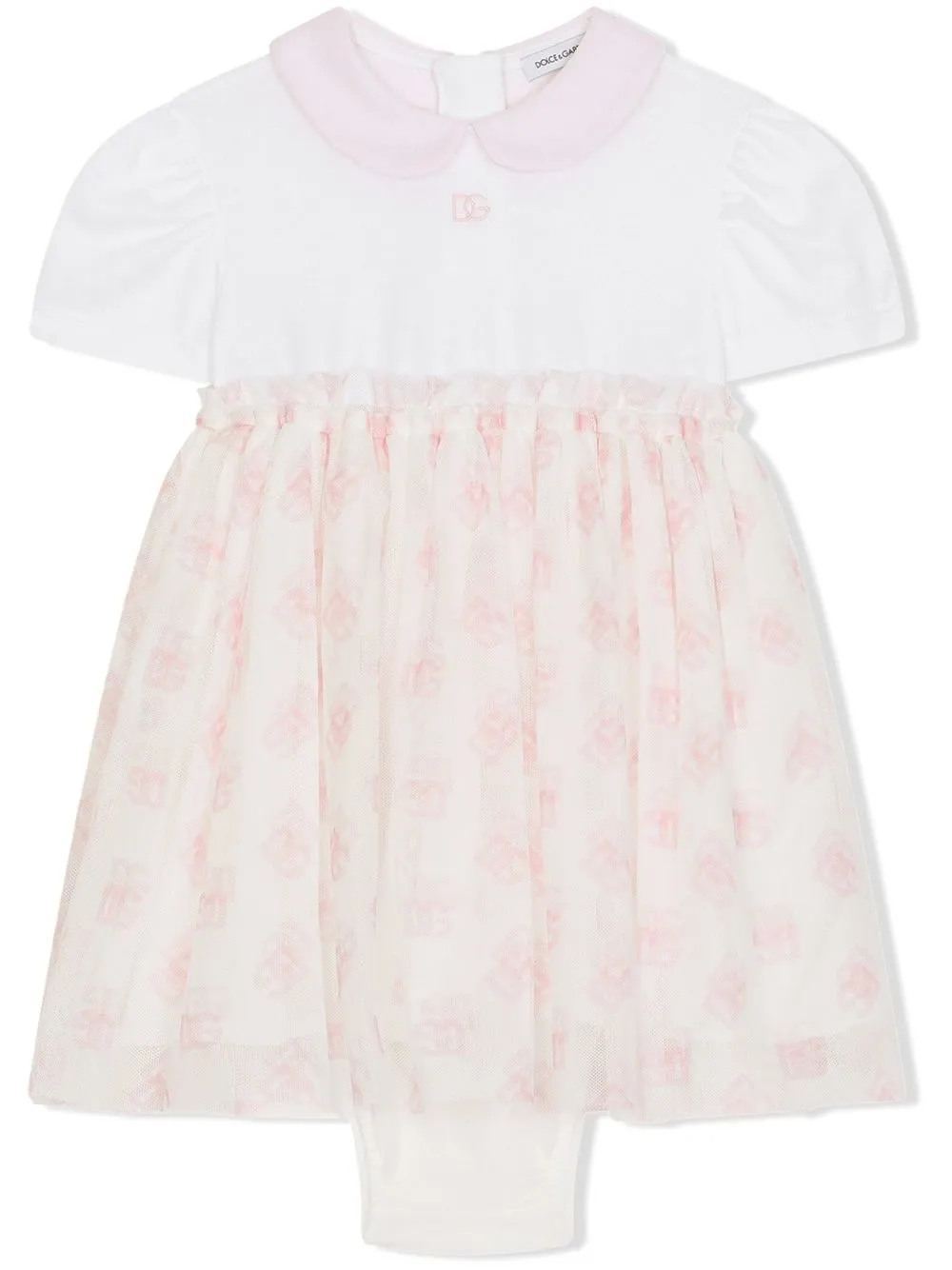 

Платье из тюля с логотипом DG Dolce & Gabbana Kids, белый