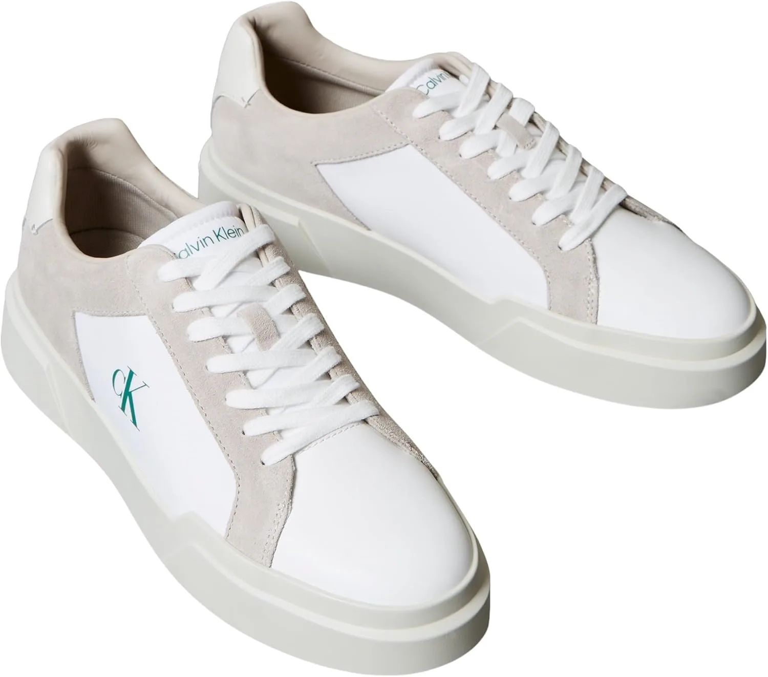Мужские низкие кеды Calvin Klein Chunky Cupsole Laceup LTH Mix Ym0ym01348, белый — фото 3