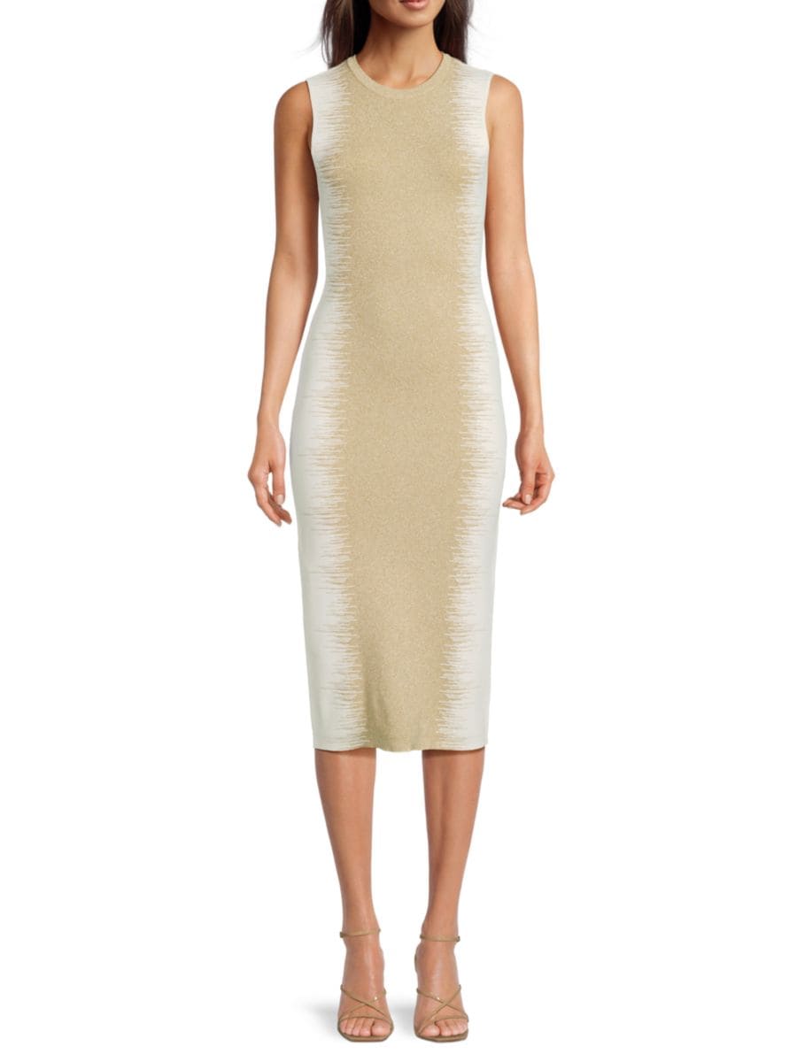 

Платье-миди Ruby Bodycon Hervé Léger, цвет Alabaster Gold