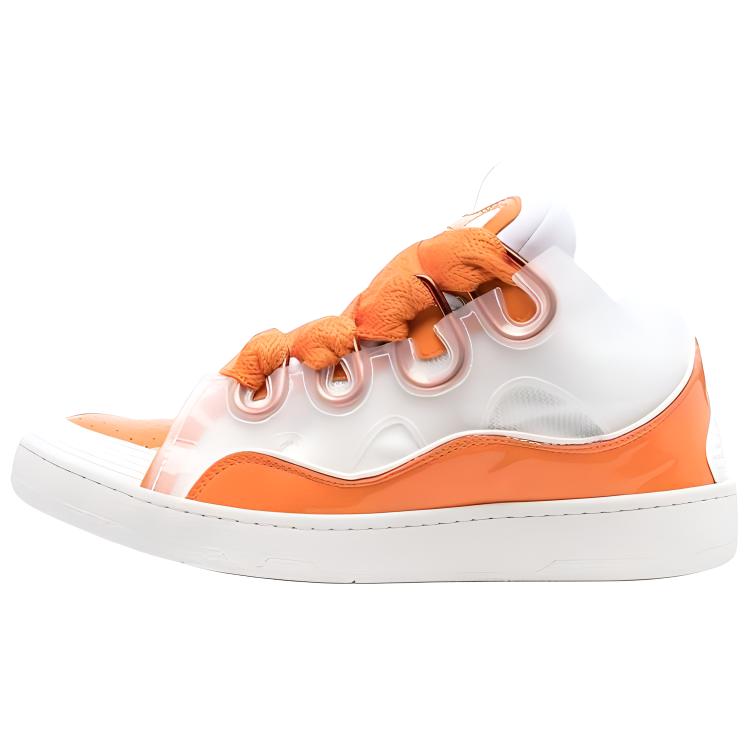 Lanvin Кроссовки Curb Skateboard женские, белые, оранжевые