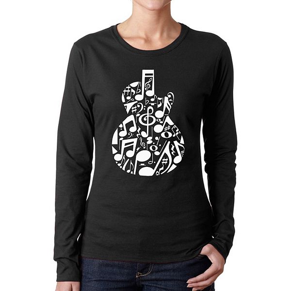 

Футболка с принтом Music notes guitar La Pop Art, Black, Черный, Футболка с принтом Music notes guitar La Pop Art, Black