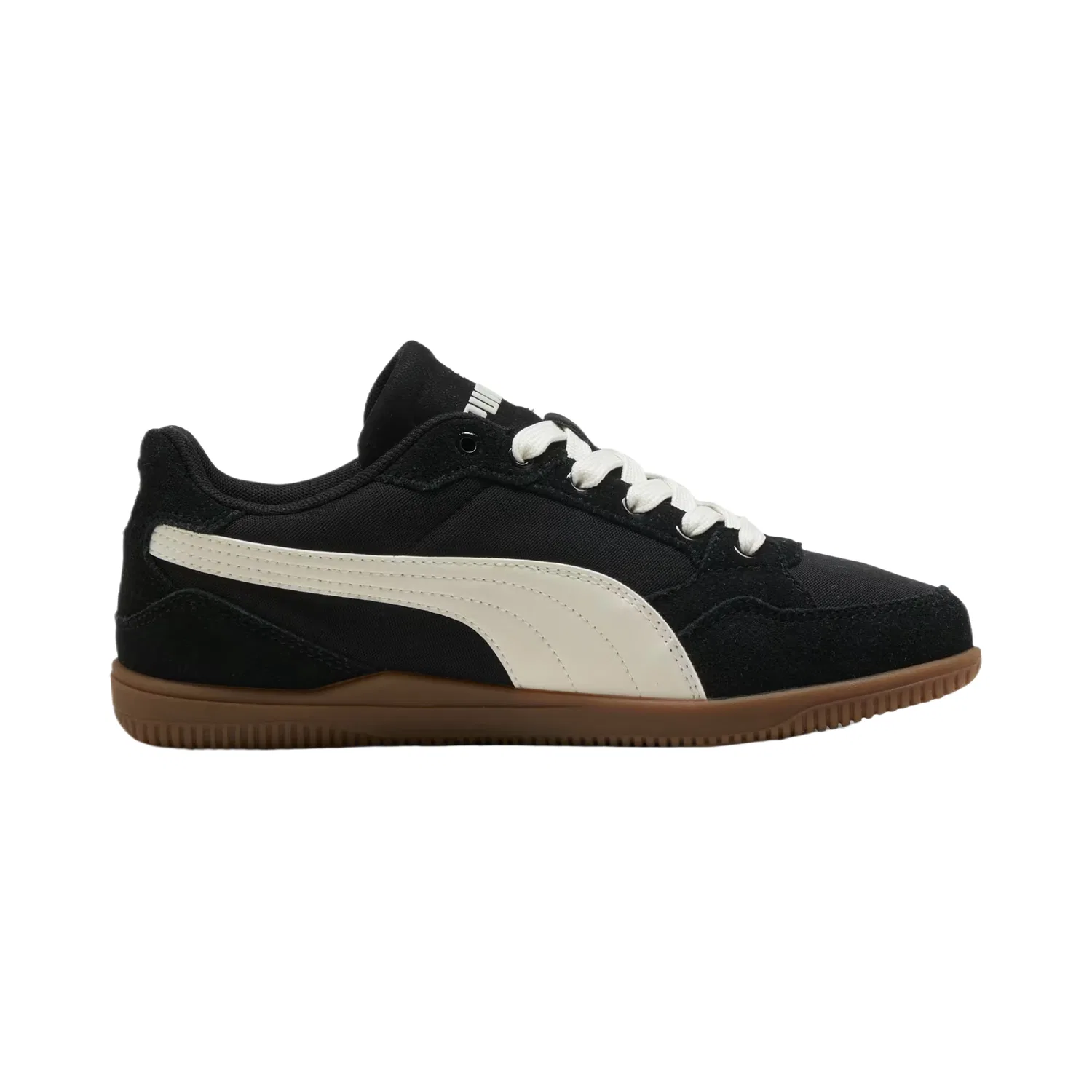 Кроссовки теннисные из кожи и сетки PUMA Black-Warm White — фото 3