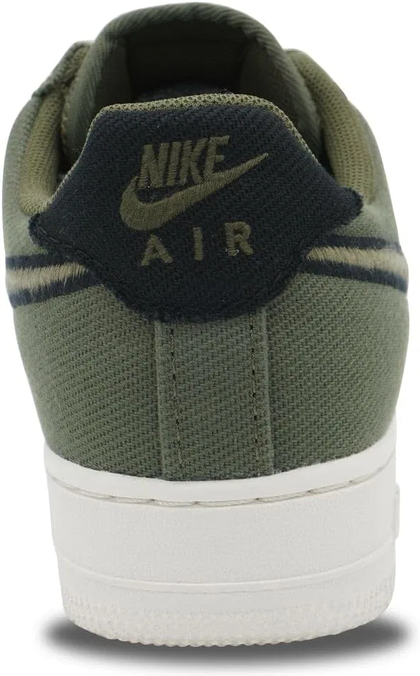 Мужские низкие кеды Nike Air Force 1 из парусины, черный/оливковый — фото 4