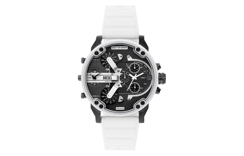 

Мужские часы DIESEL DZ7478 с кварцевым механизмом, силиконовым ремешком и черным циферблатом