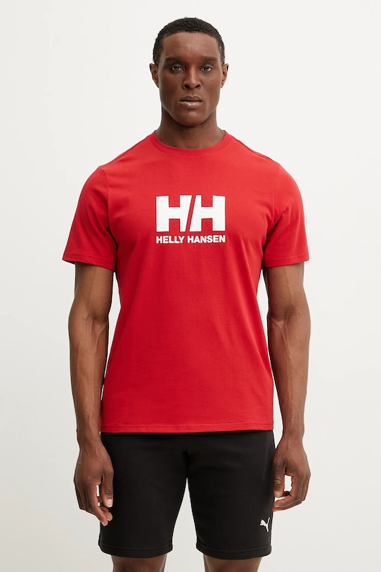 

Хлопковая футболка HH LOGO Helly Hansen, красный