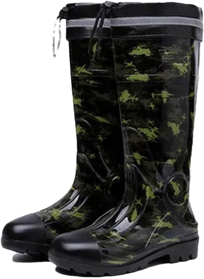 

Резиновые сапоги Wjnvfioo Camo1 с низким каблуком, противоскользящие, мужские, средние по голени, водонепроницаемые и дождевые ботинки, 10 Cotton Bush 2