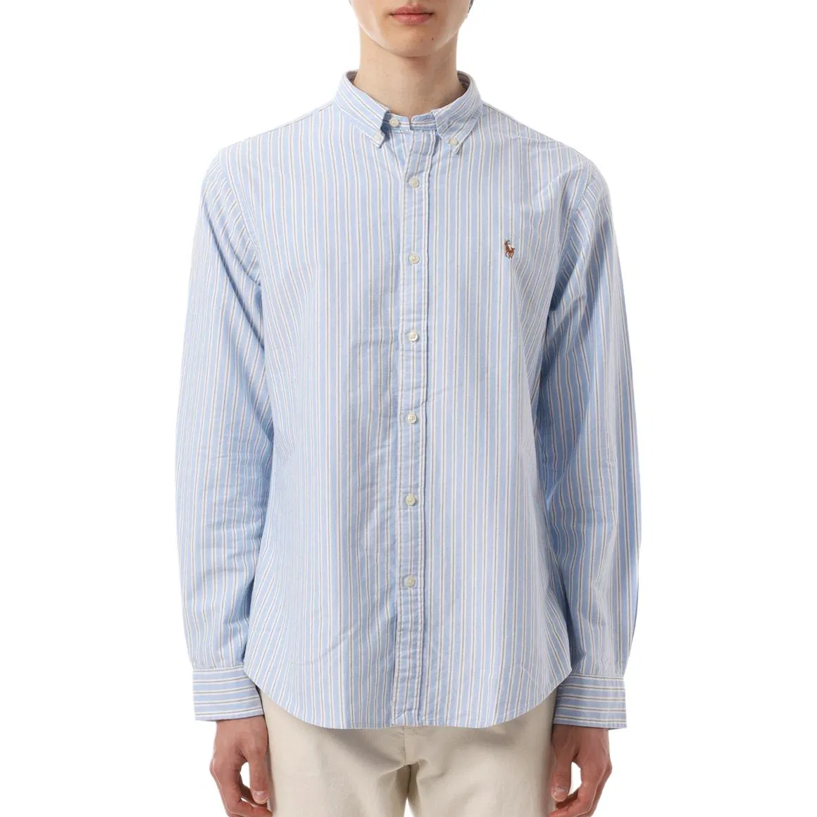 Рубашка Polo Ralph Lauren Slim Fit синяя — фото 3