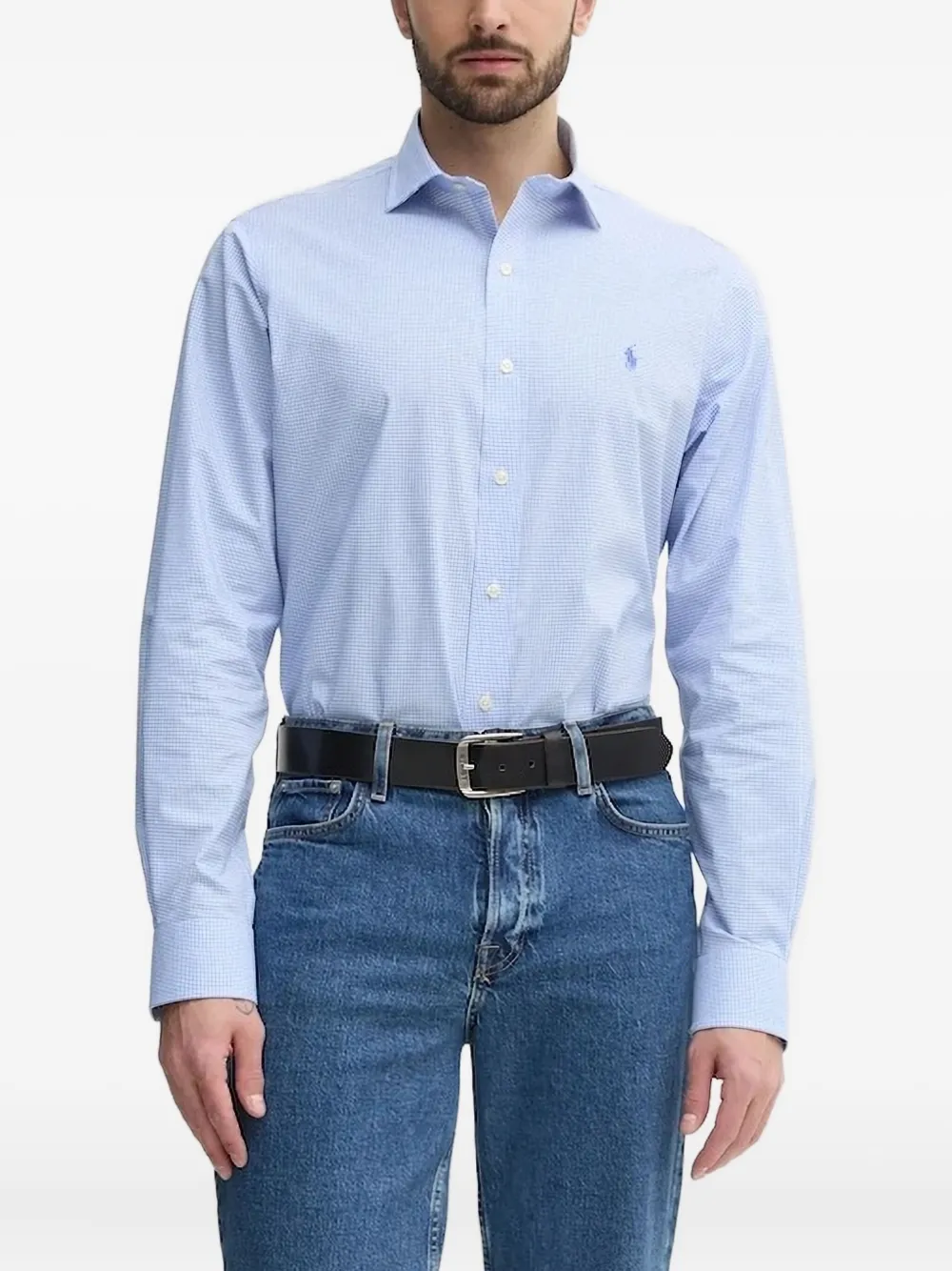 

Рубашка в клетку гингем POLO RALPH LAUREN, синий