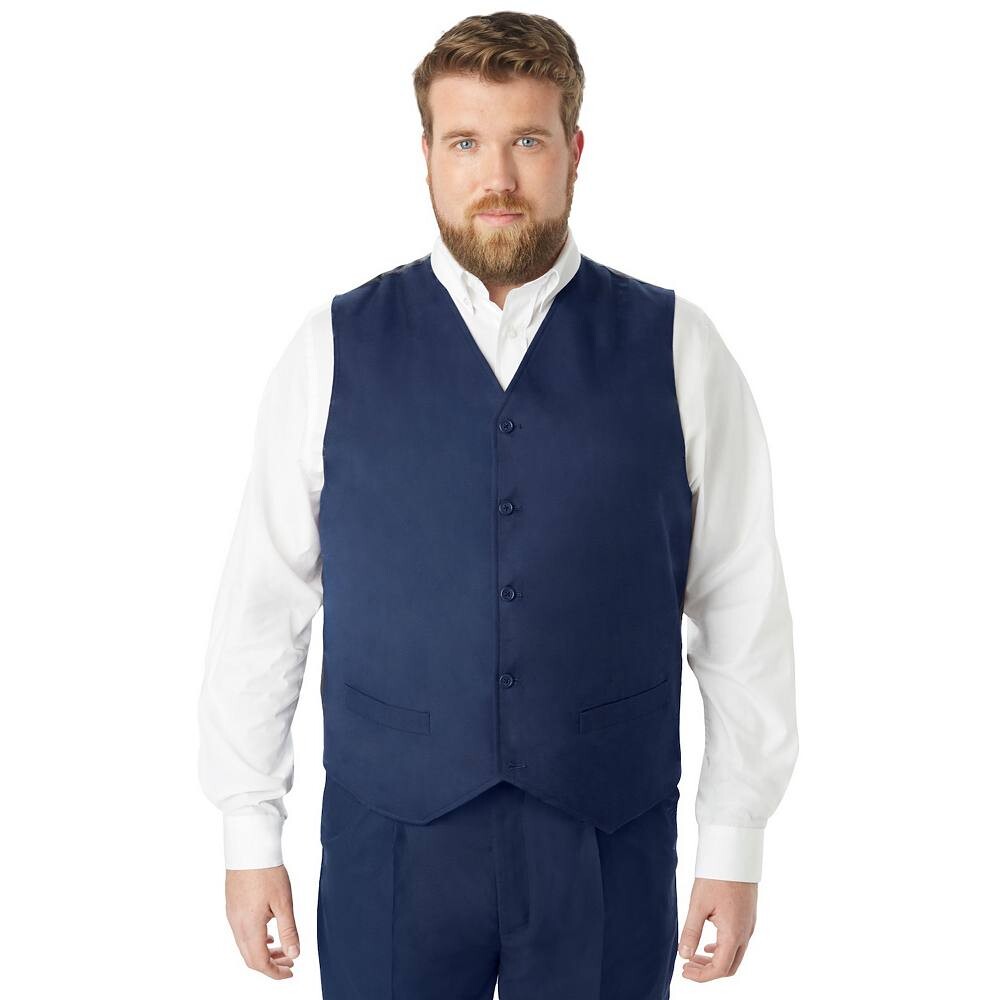

Мужской жилет Kingsize Big & Tall Ks Signature Collection с 5 пуговицами и легким движением KingSize, темно-синий