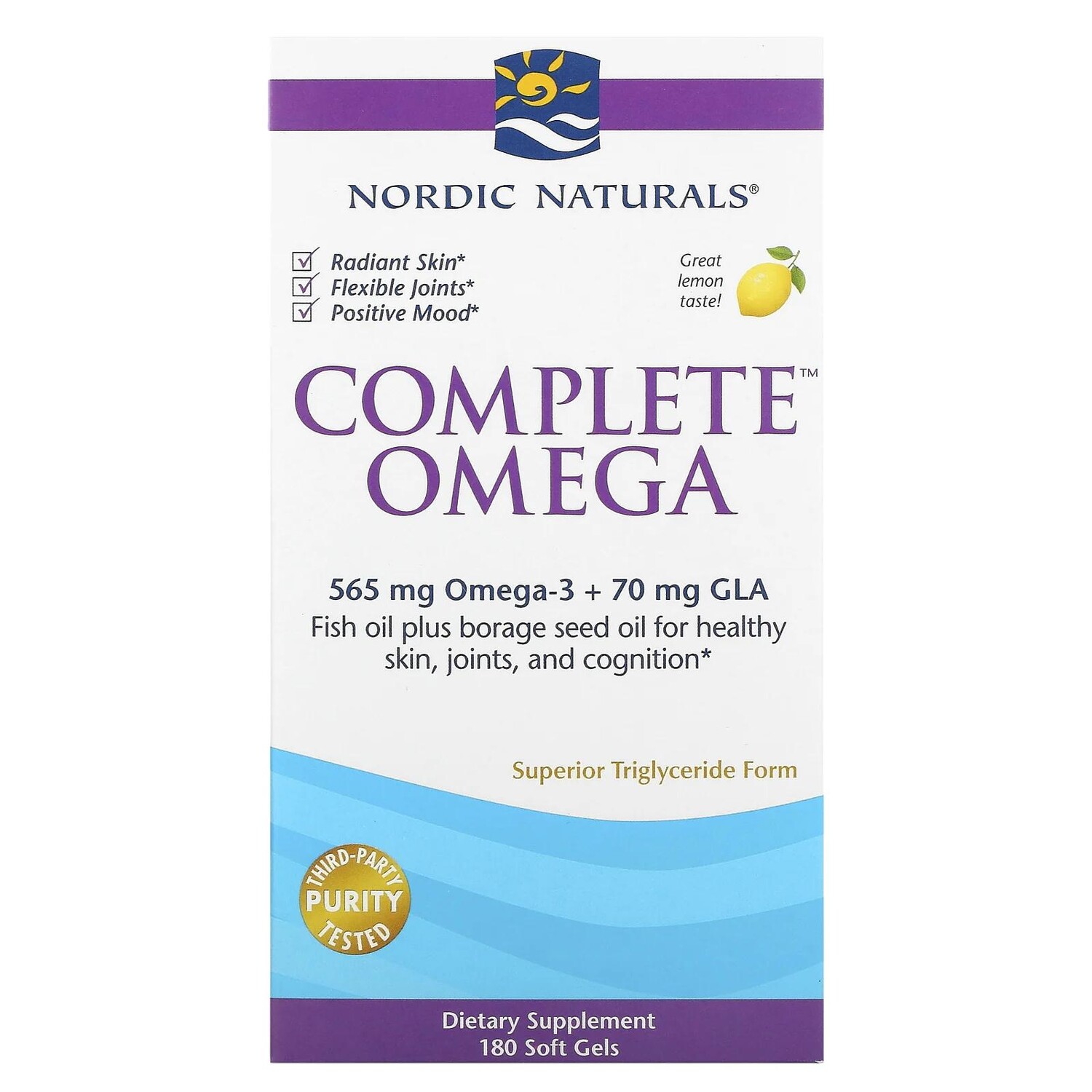 

Nordic Naturals Комплекс омега со вкусом лимона 1000 мг 180 желатиновых капсул